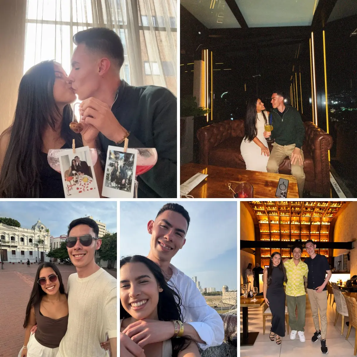 Collage 2025: Nico González con su pareja en distintos momentos del año