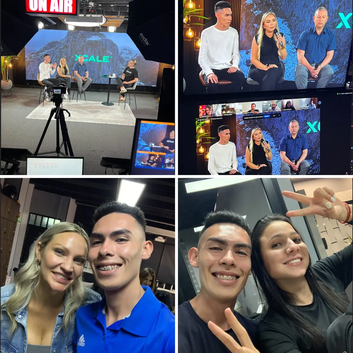 Collage 2024: Nico González en el escenario del evento en vivo, la transmisión y encuentros con el equipo