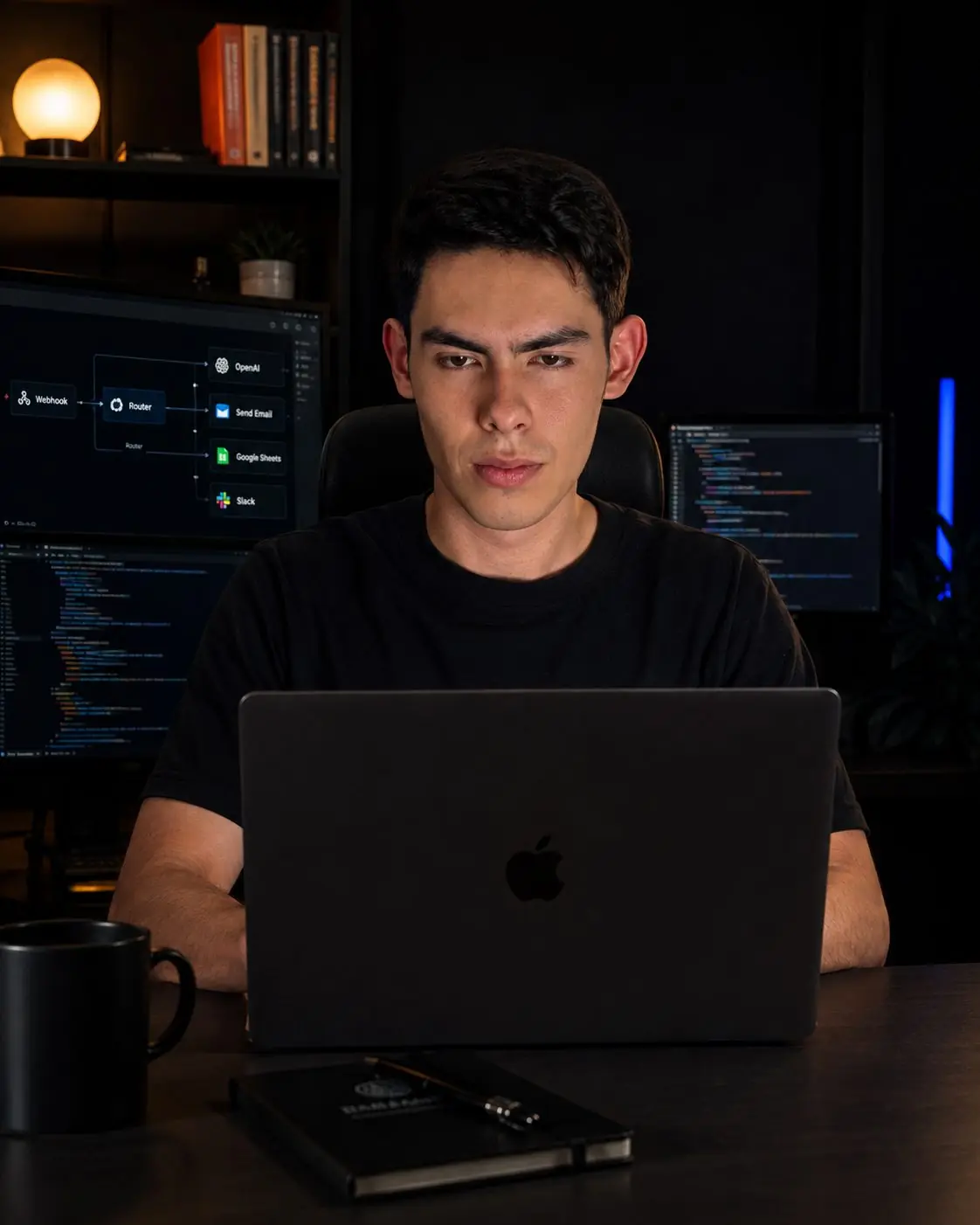 Nico González trabajando en flujos de automatización